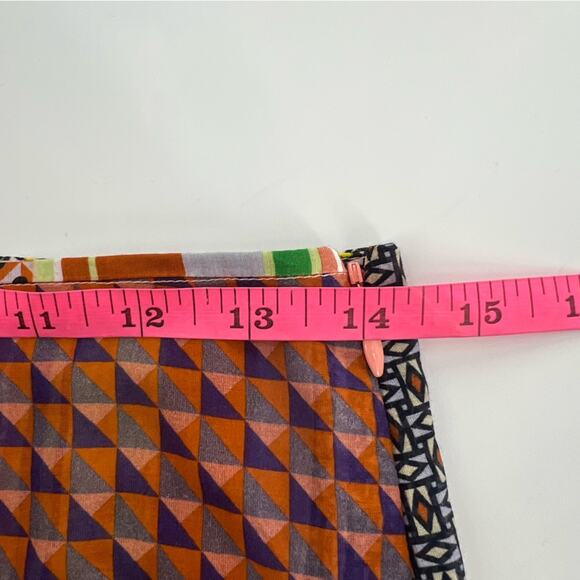 ROSETTA GETTY Apron Wrap Pant tie front cotton silk patchwork sz 4 - Picture 8 of 9